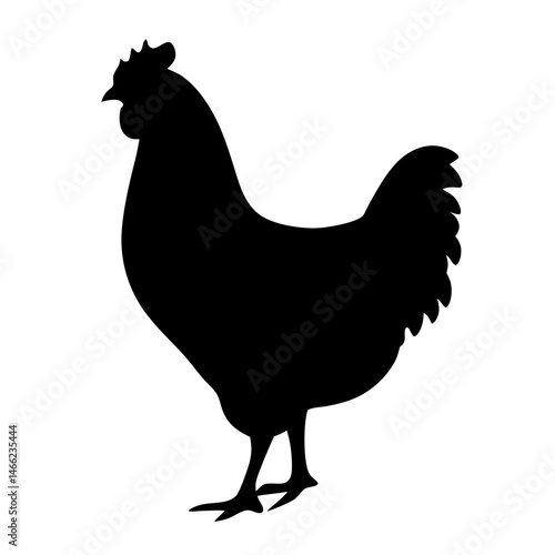 chicken vector silhouette icon - , ideal for wildlife, safari, and animal-themed illustrations.