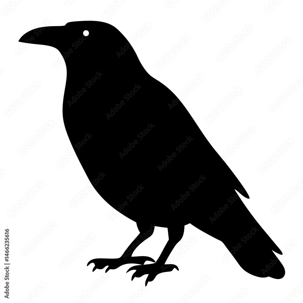 Obraz premium crow vector silhouette icon - , ideal for wildlife, safari, and animal-themed illustrations.