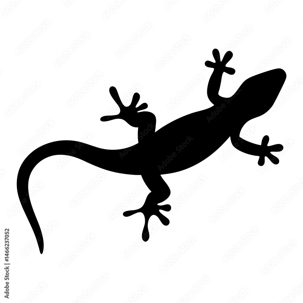Obraz premium lizard vector silhouette icon - , ideal for wildlife, safari, and animal-themed illustrations.