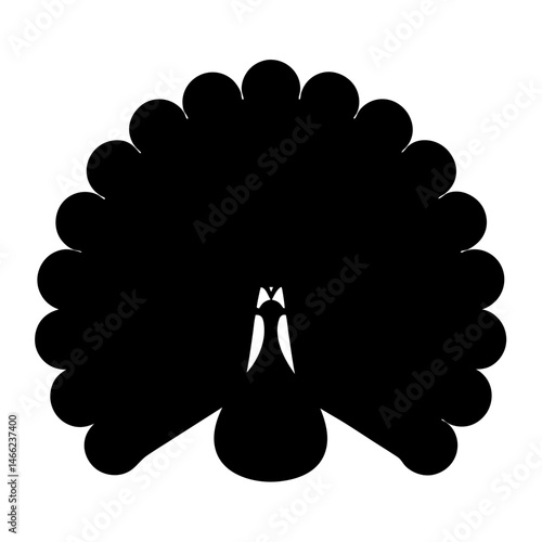 peacock vector silhouette icon - , ideal for wildlife, safari, and animal-themed illustrations. photo