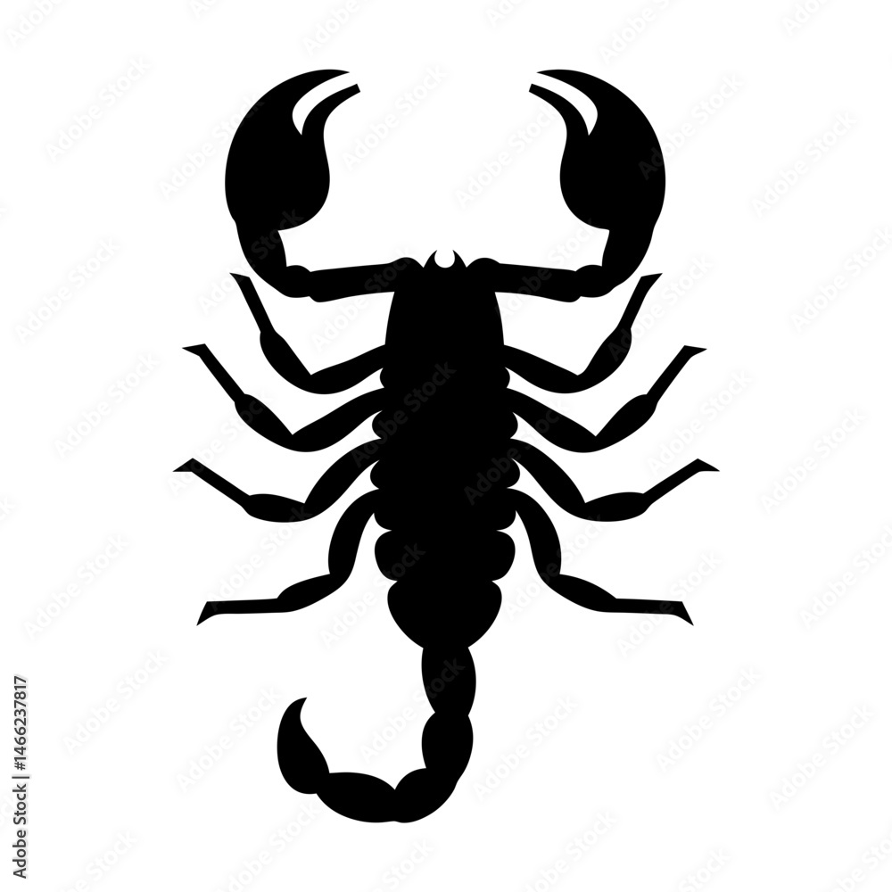 Obraz premium scorpion vector silhouette icon - , ideal for wildlife, safari, and animal-themed illustrations.