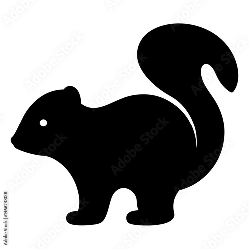 skunk vector silhouette icon - , ideal for wildlife, safari, and animal-themed illustrations.