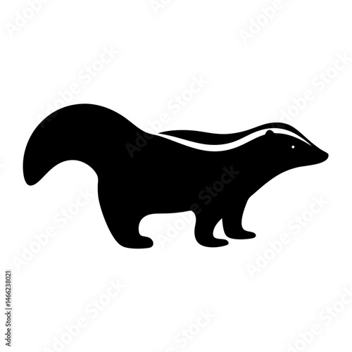 skunk vector silhouette icon - , ideal for wildlife, safari, and animal-themed illustrations.