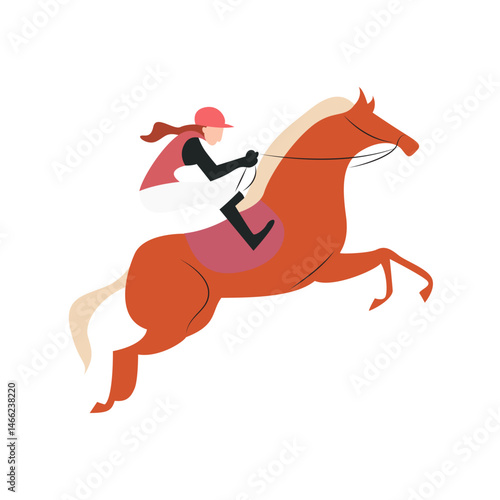 Jockey Riding Horse Jump Abstract Art