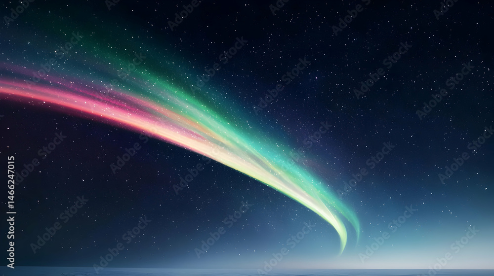 Fototapeta premium Aurora Borealis Over Frozen Landscape