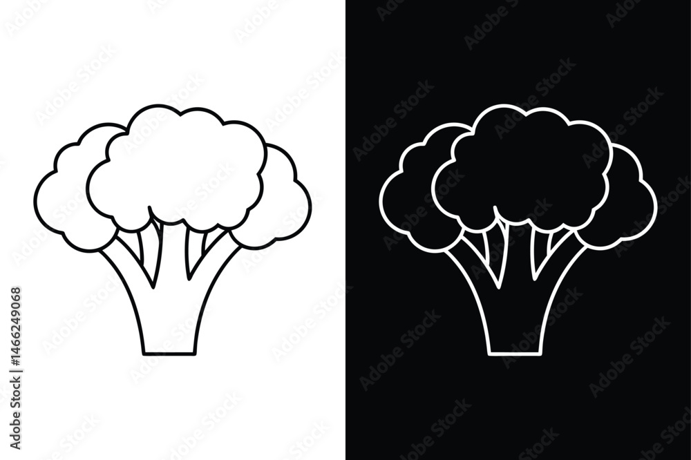 Broccoli Outline Vector. Stylish Icon for Websites and Applications Broccoli Outline Vector. Stylish Icon for Websites and Applications