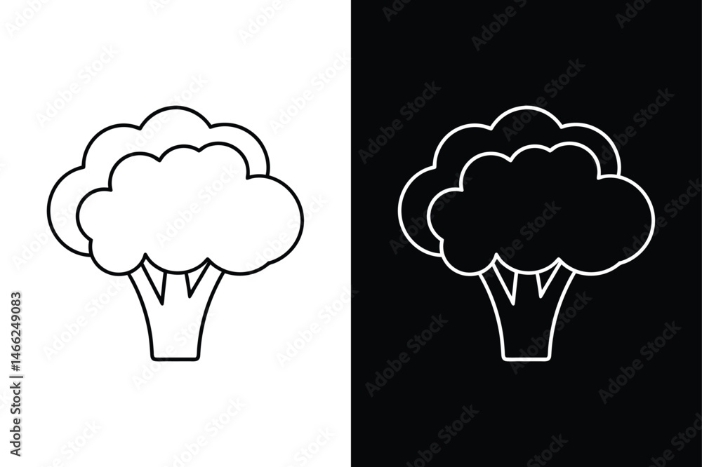 Line Art Broccoli Icon. Fresh Vegetable Graphic for Web Use Line Art Broccoli Icon. Fresh Vegetable Graphic for Web Use