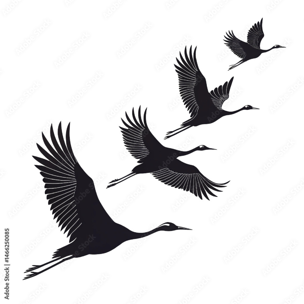 Obraz premium set of silhouettes of birds