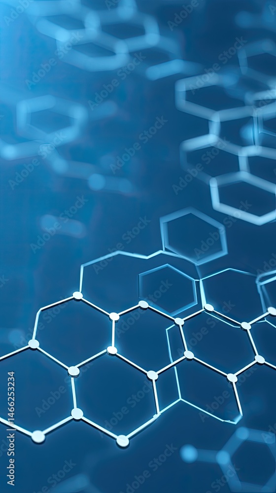 Abstract Blue Futuristic Honeycomb Structure Representing Network, Technology, Science, and Innovative Connectivity Abstract Blue Futuristic Honeycomb Structure Representing Network, Technology, Science, and Innovative Connectivity