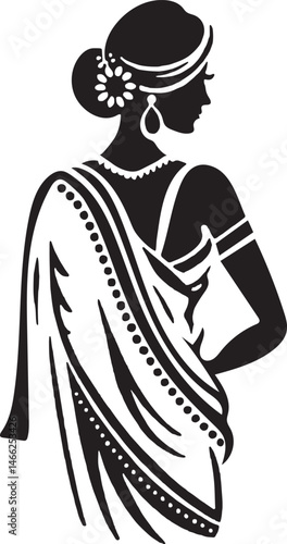 woman with sharee vector