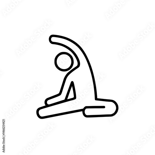 Stretching exercise outline icon for morning flexibility