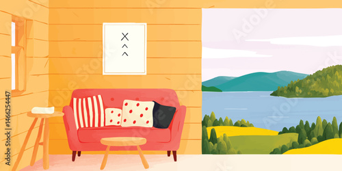 Cozy interior with a vibran...