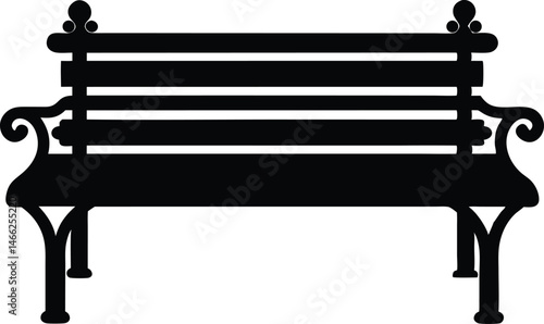 Bench Silhouette vector, Bench icon