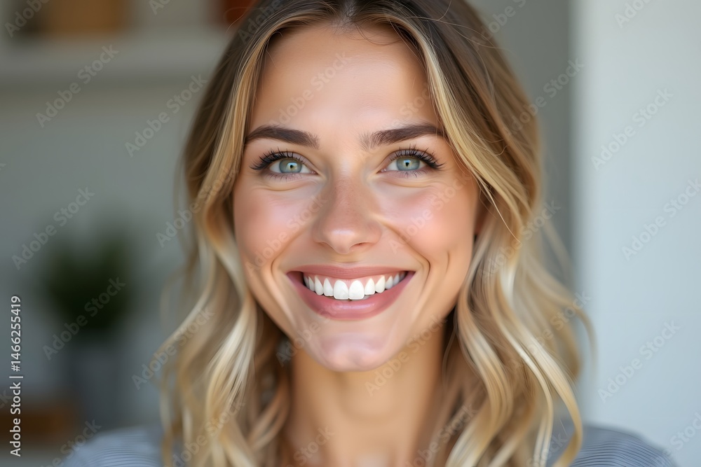 Portrait Beautiful Happy Woman With White Teeth Smiling. Portrait Beautiful Happy Woman With White Teeth Smiling.