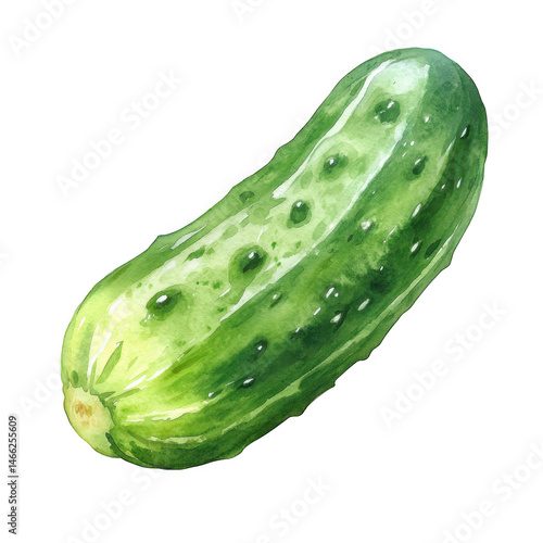 Watercolor style pickle isolated on transparent background
