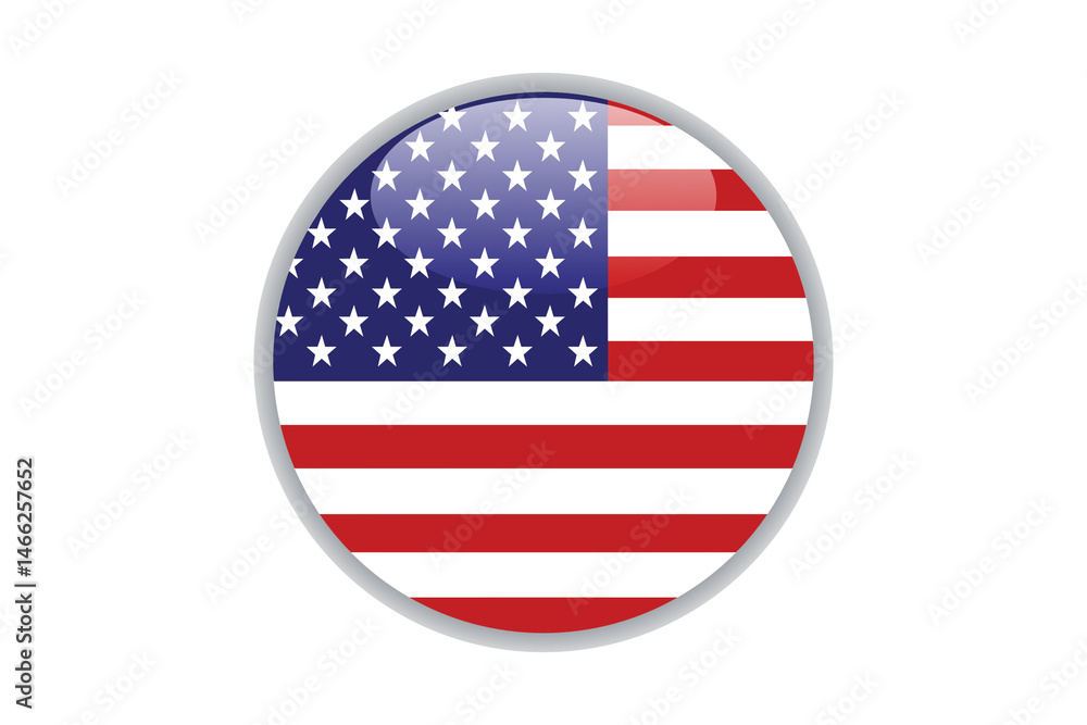 American Flag in Oval Button Design Graphic American Flag in Oval Button Design Graphic