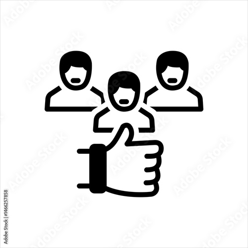 Vector solid black icon for Client approval