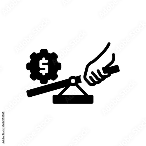 Vector solid black icon for Leverage