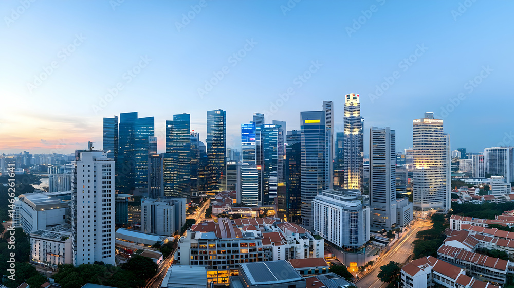 Fototapeta premium Singapore Skyline at Dawn