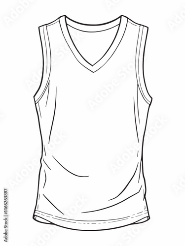 Sports singlet modern 2D line art illustration.eps
