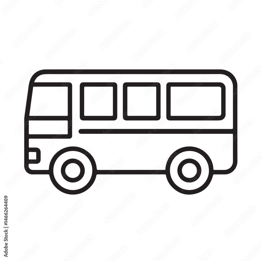 Isolated on white, a vector illustration depicts a red London bus, an icon of public transport and travel Isolated on white, a vector illustration depicts a red London bus, an icon of public transport and travel