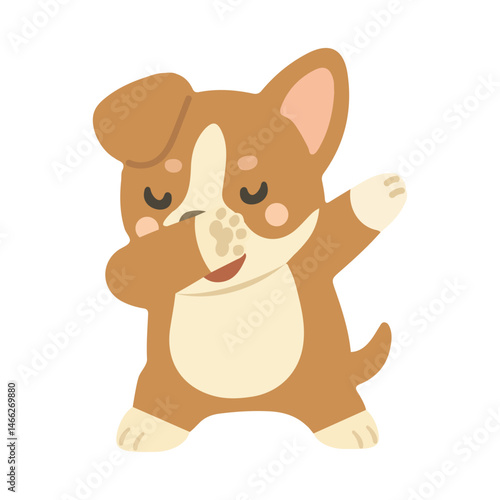 Cute Dog Dab Pose Clipart