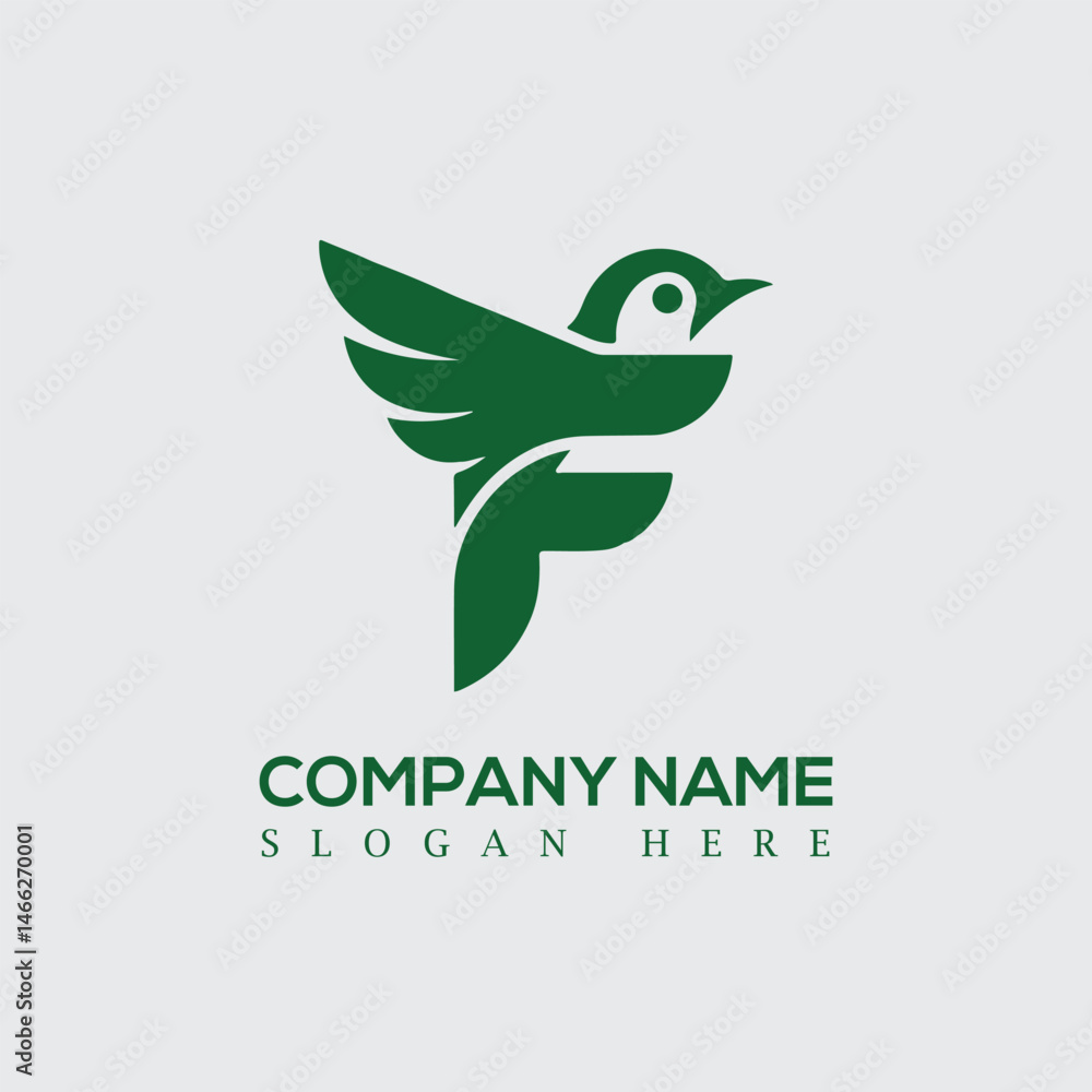 Fototapeta premium Letter F Bird logo design 