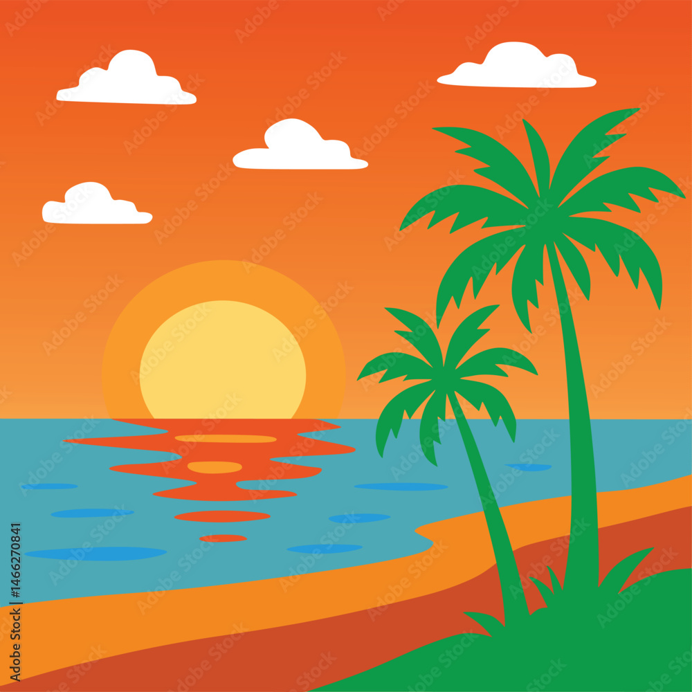 tropical beach with palm trees tropical beach with palm trees