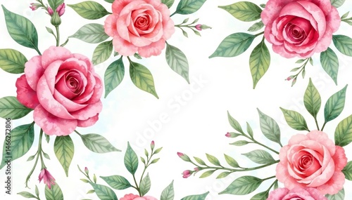 Delicate watercolor roses, lush leaves Seamless repeat , wallpaper, elegant, leaves