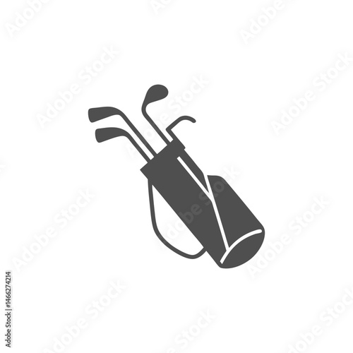 golf bag with clubs vector icon