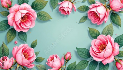 Delicate watercolor roses, lush leaves Seamless repeat , flower pattern, texture