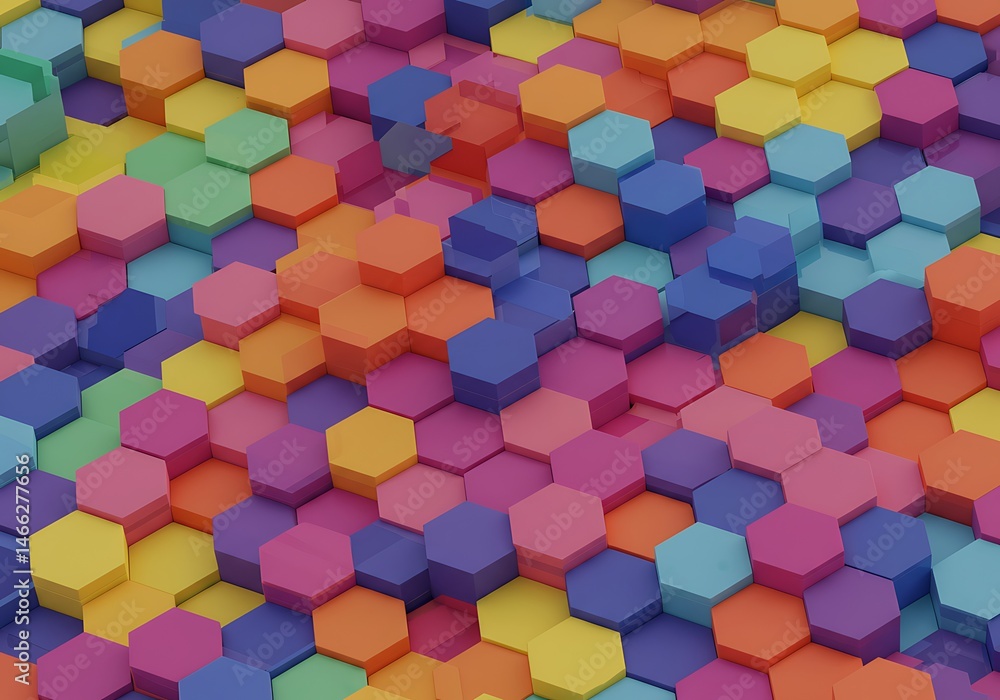 Abstract Colorful Hexagon Pattern Background Abstract Colorful Hexagon Pattern Background