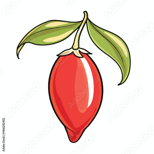 A cute of Goji Berry vector illustration