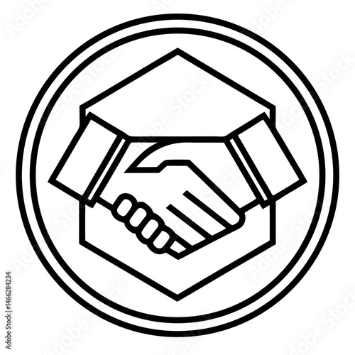 very simple new style Trust Handshake symbol logo icon design