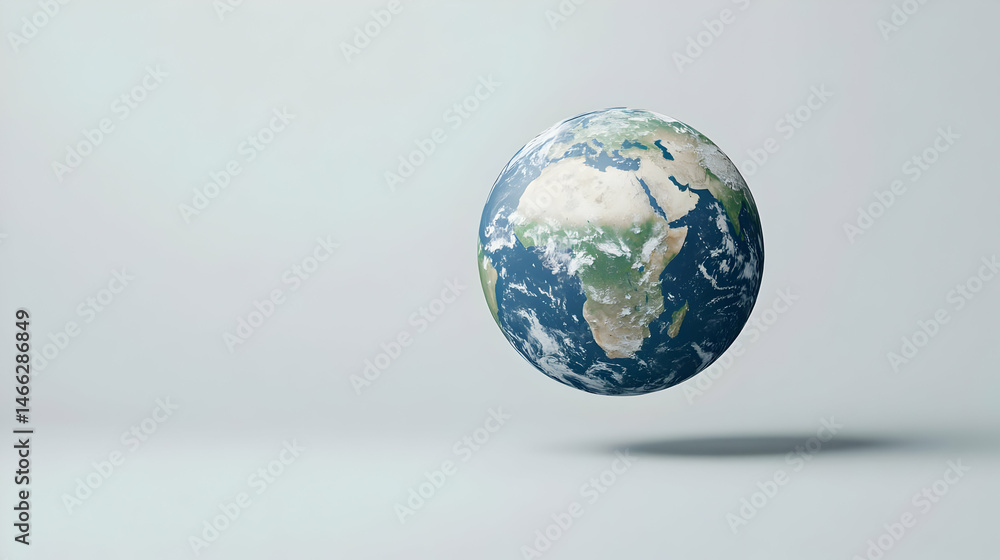 Fototapeta premium Pixelated Earth Globe On Light Background