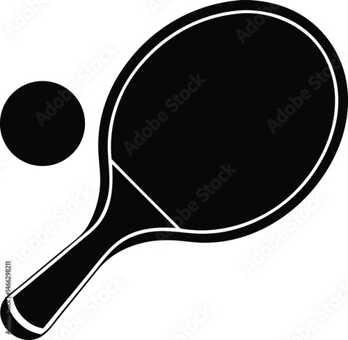 ping pong racket and ball vector icon