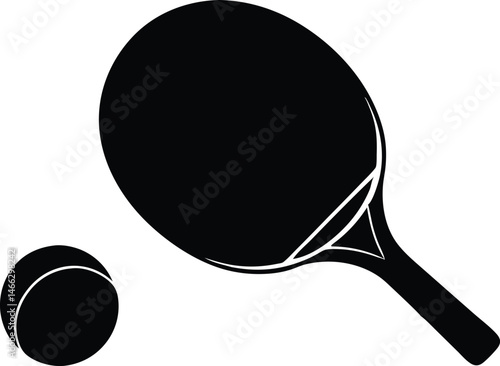 ping pong racket and ball vector