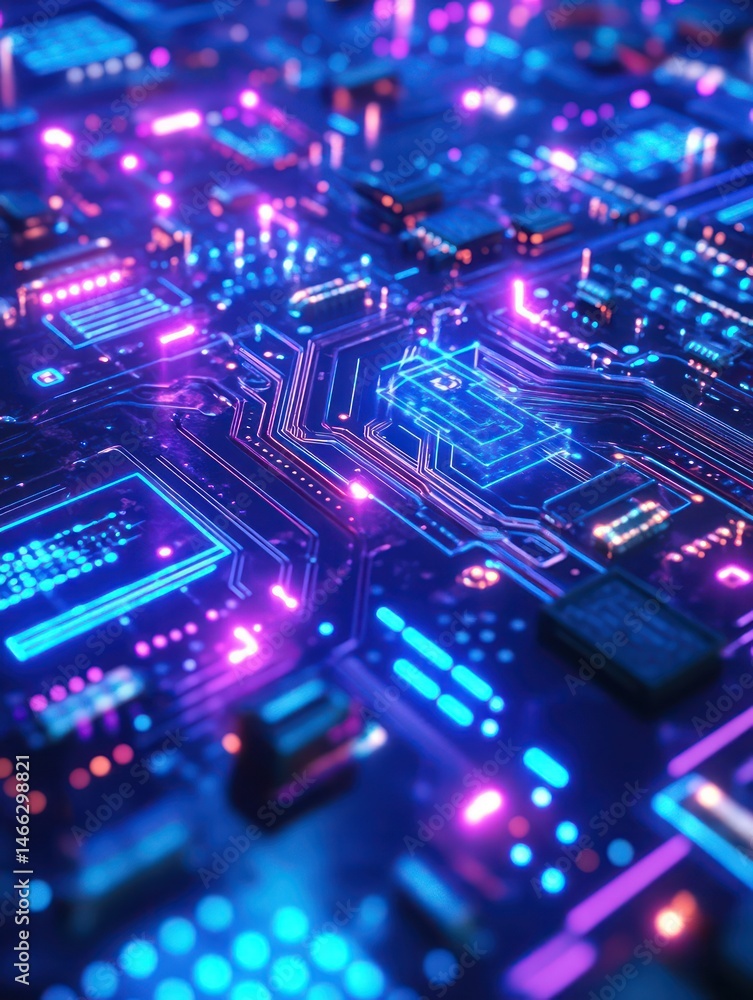 Obraz premium Futuristic circuit board graphic