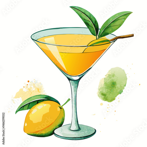 Mango juice in martini glass