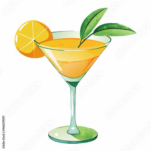 Mango juice in martini glass