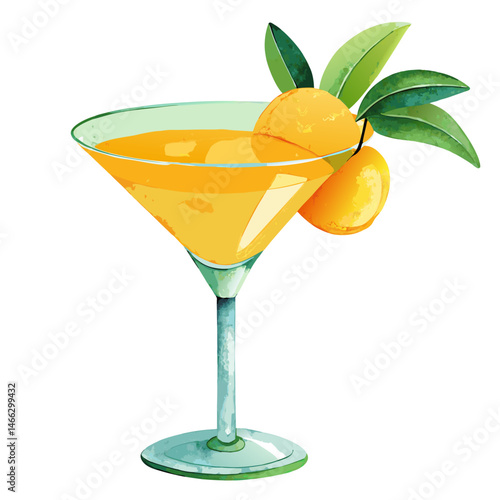 Mango juice in martini glass