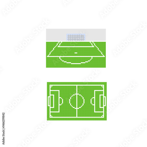 FOOTBALL PENALTY FIELD PIXEL ART.