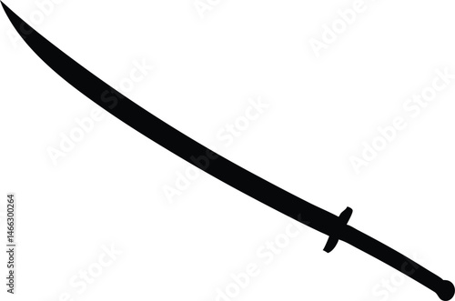 sabre sword or katana silhouette vector icon