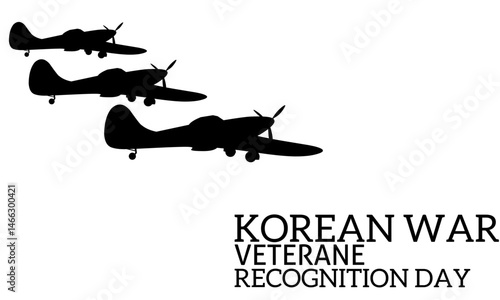 Black warplane vector background Korean war veterans recognition day