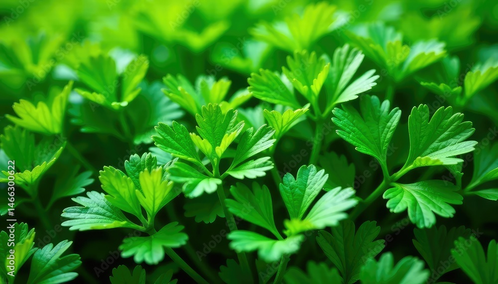 Fresh parsley leaves forming a natural pattern , leaves, white background Fresh parsley leaves forming a natural pattern , leaves, white background