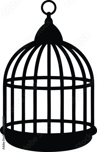 vintage birdcage silhouette vector