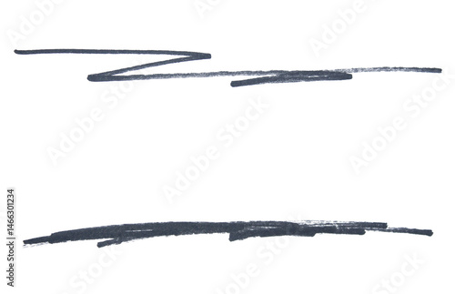 Wallpaper Mural Set of black hand drawn marker pen stroke line transparent background design element doodle scribble underline Torontodigital.ca