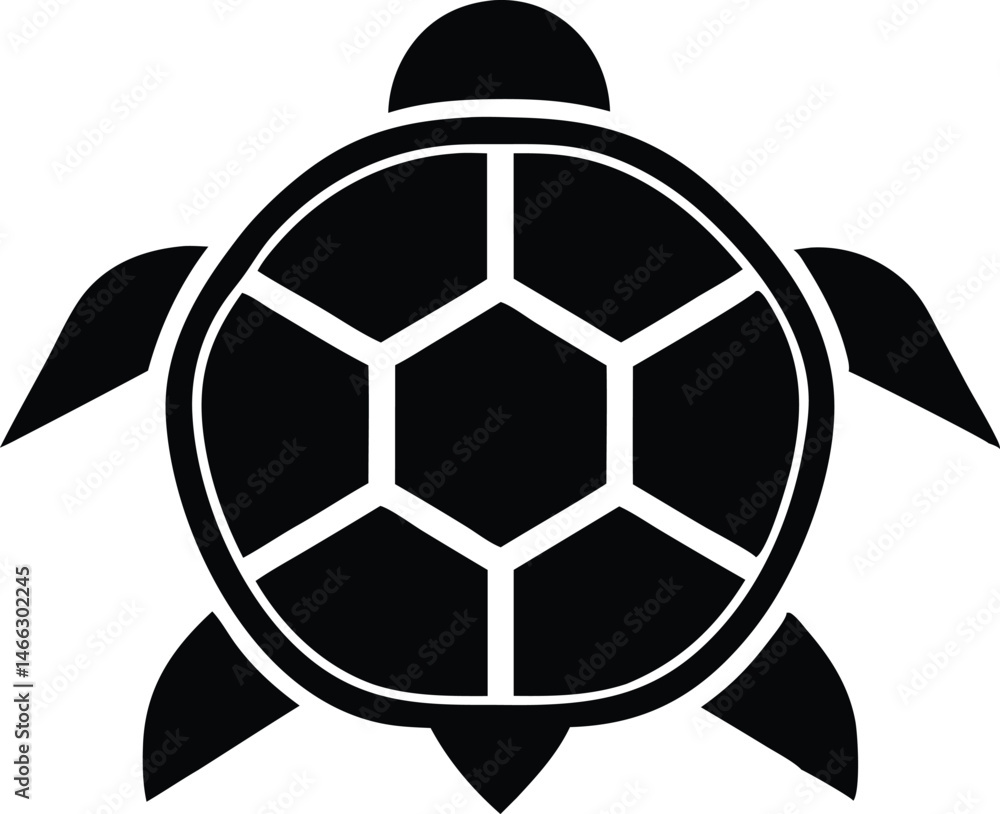 Obraz premium turtle shell silhouette vector illustration