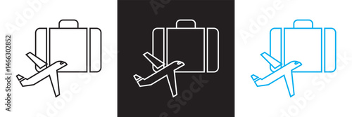 Airport icon. Vector for websites, mobile interfaces, presentations, banner, visual branding etc. Vector illustration. isolated on white and black background. EPS 10 