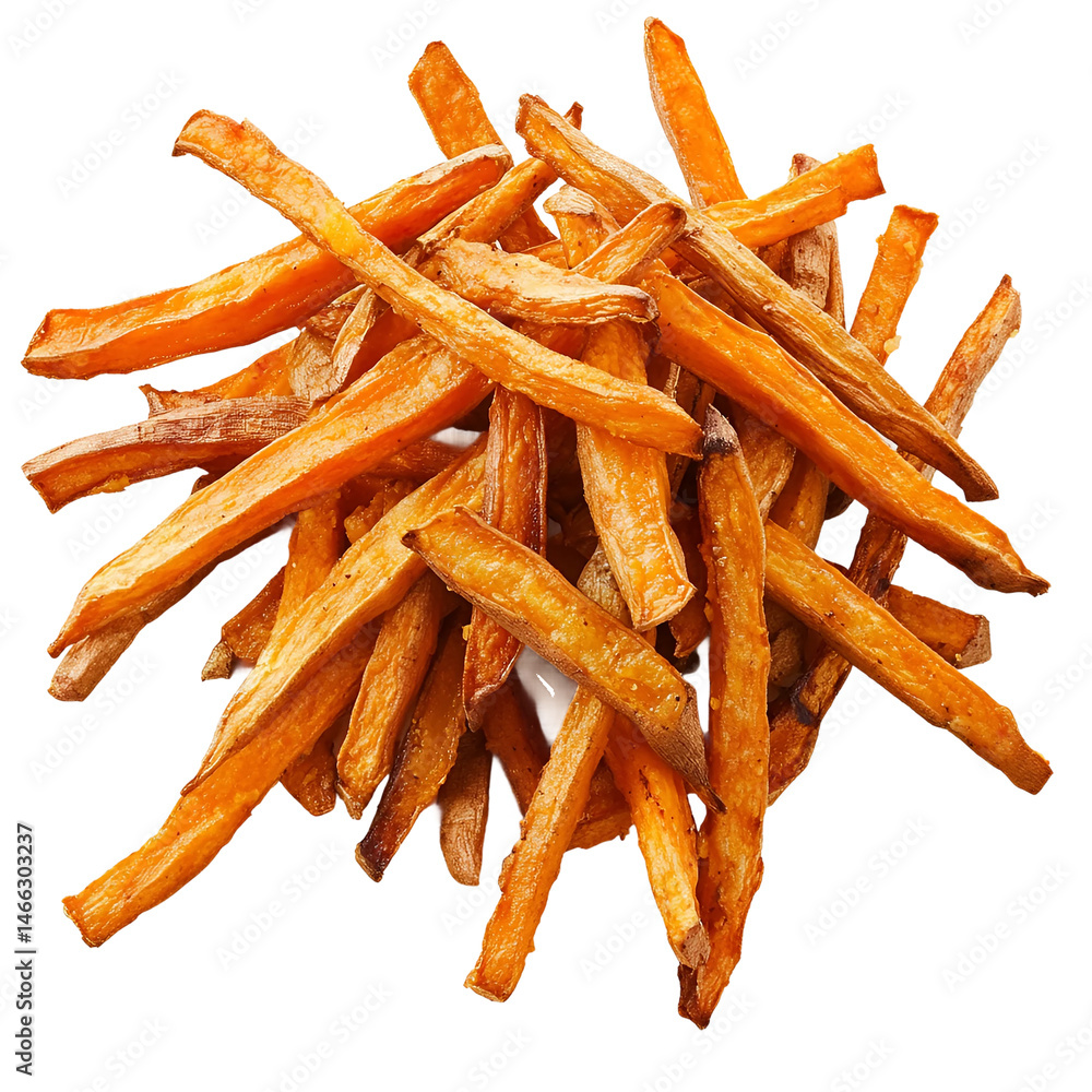 Sweet Potato Fries isolated on transparent background Sweet Potato Fries isolated on transparent background